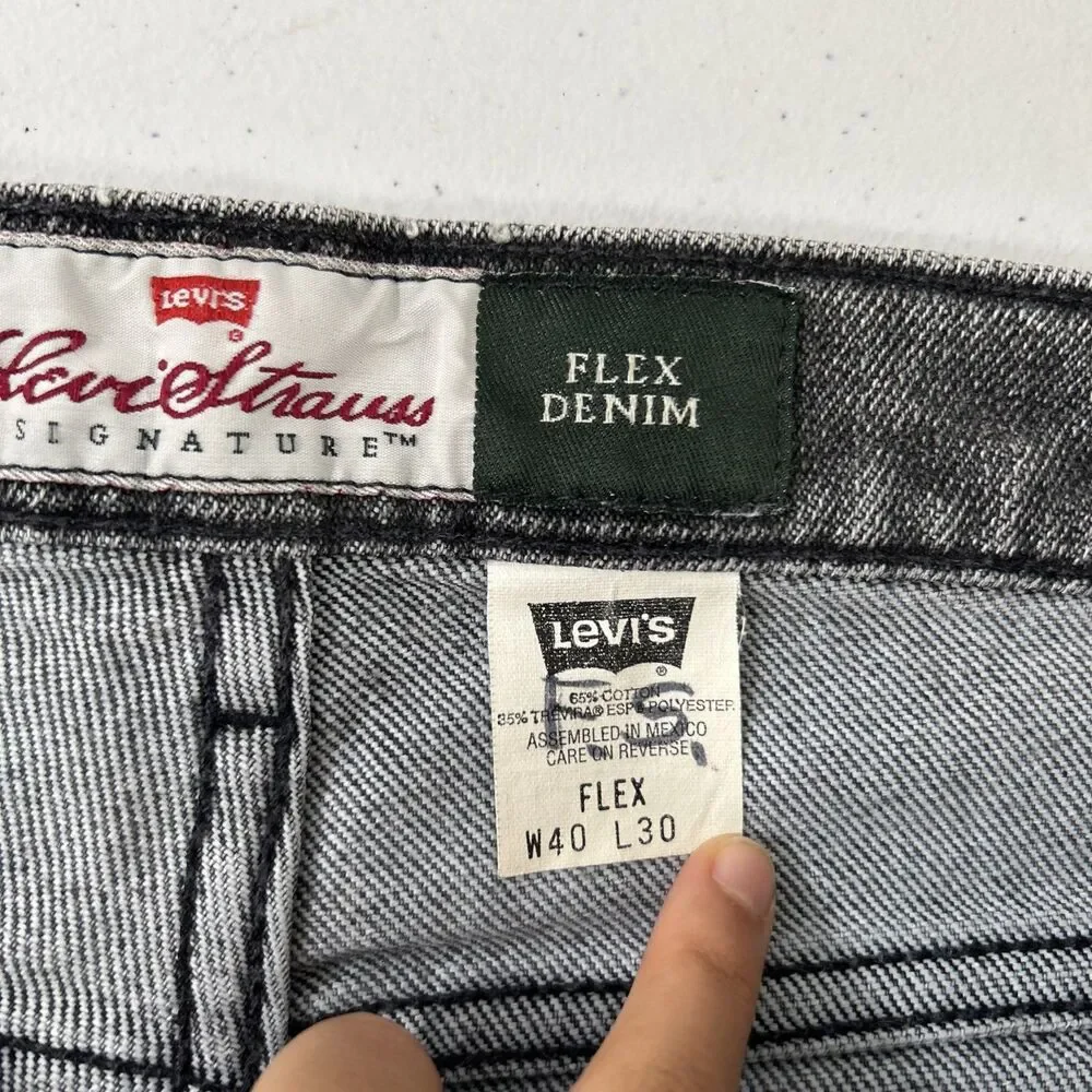 Vtg Levis 540 Jeans Mens 40X30 Gray Flex Denim Orange Tab‎ Grunge 90s
